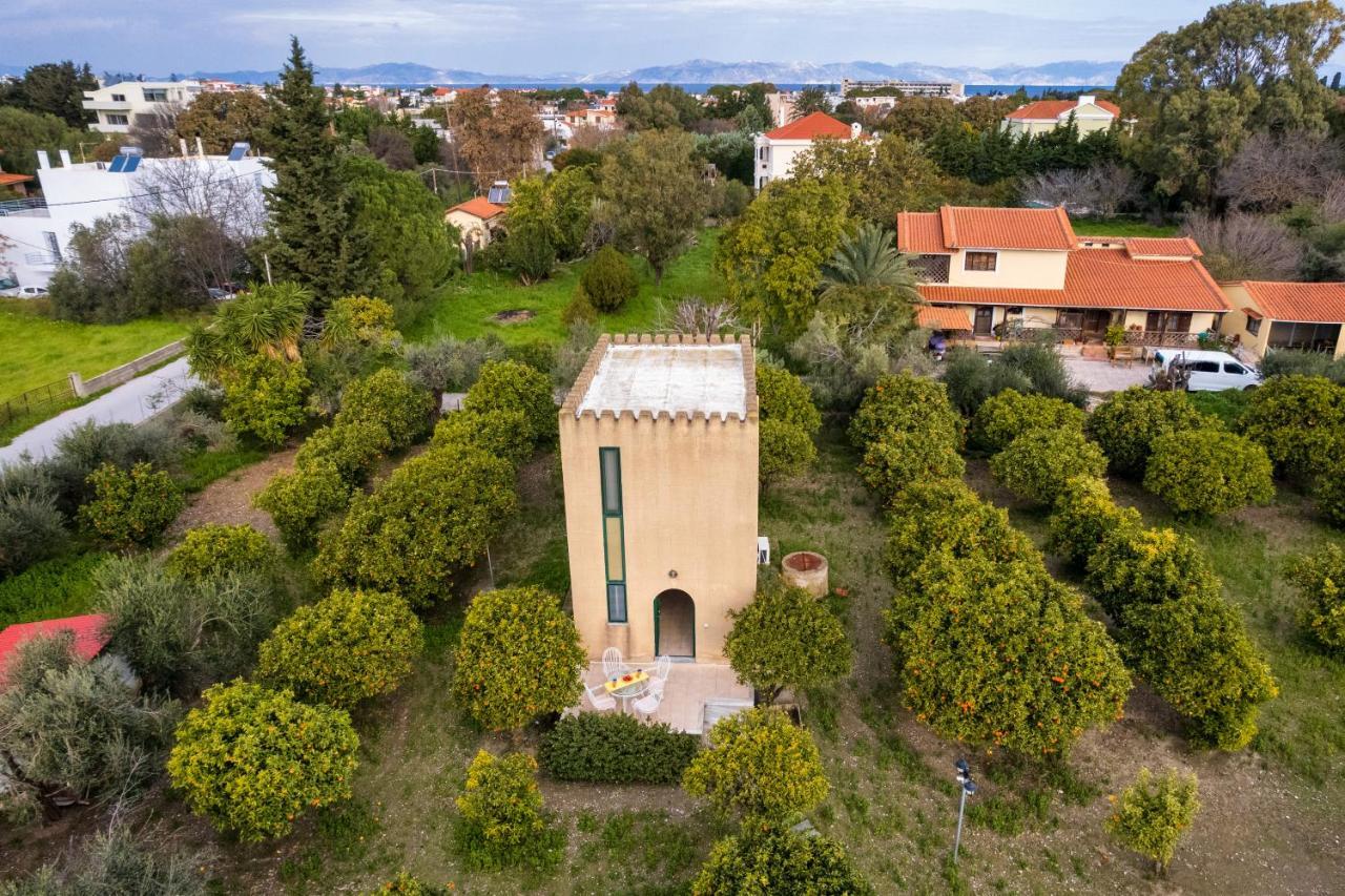 The Tower With The Orange Tree Garden Villa Ialysos  Buitenkant foto